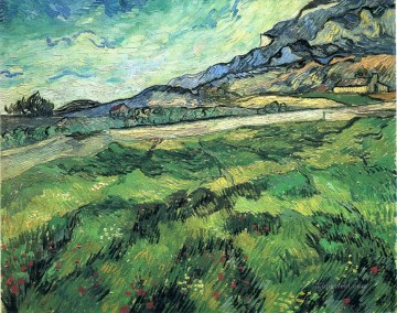 El campo de trigo verde detrás del asilo Vincent van Gogh Pinturas al óleo
